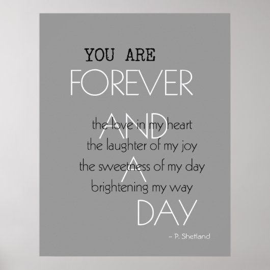 Forever en een daggedicht poster (Voorkant)