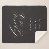 Forever- en Oosterse monocrome kalligrafie bruilof Sherpa Deken (Voorkant (horizontaal))