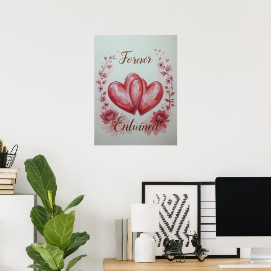 Forever Enchanted Twin Hearts Poster (Thuiskantoor)
