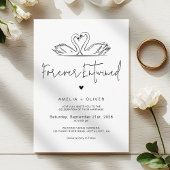 Forever Entwined Minimalist Script Swans Wedding Kaart