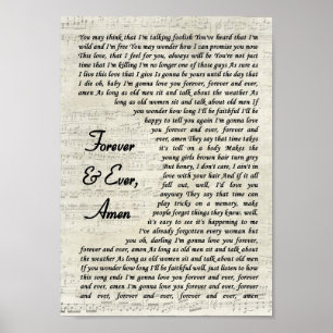Forever & Ever Amen Song Lyric  Script Poster