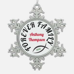 Forever Familie Christelijke adoptie Gift Tin Sneeuwvlok Ornament