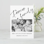 "Forever Family" Foto Adoption Aankondiging Kaart (Staand voorkant)