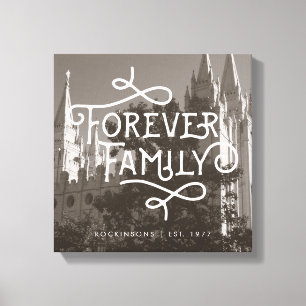 Forever Family LDS Temple Custom Wall Art Canvas Afdruk