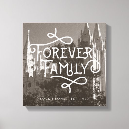 Forever Family LDS Temple Custom Wall Art Canvas Afdruk (Voorkant)