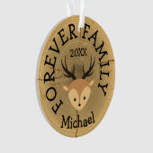 Forever Family Woodland Deer Adoption Gift Ornament (voorkant)