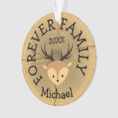 Forever Family Woodland Deer Adoption Gift Ornament (voorkant)