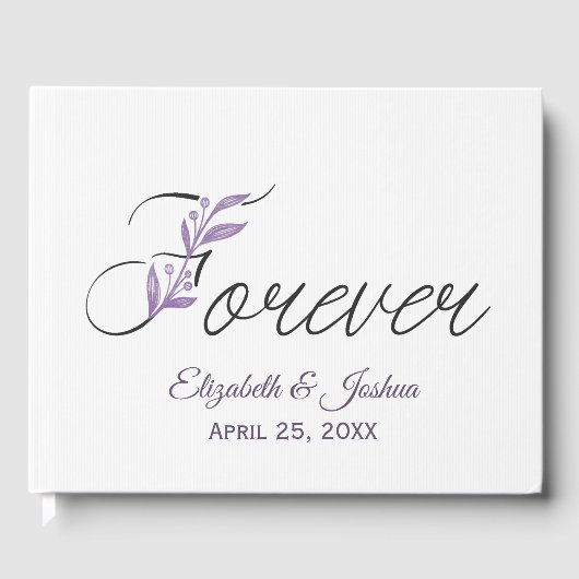 FOREVER Floral Text For Wedding Gastenboek (Voorkant)