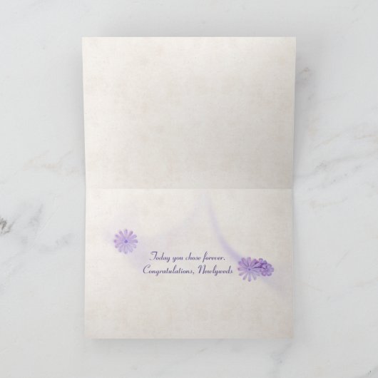Forever Floral Wedding Text Card Kaart (Binnen)
