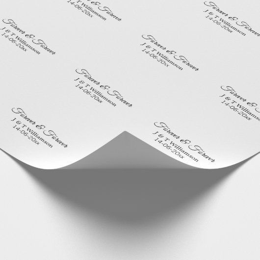 Forever & forever voeg koppelnaam datum liefde bed cadeaupapier (Hoek)