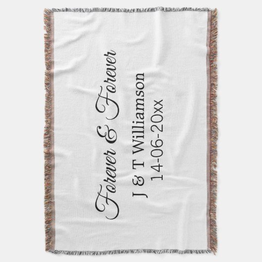 Forever & forever voeg koppelnaam datum liefde bed deken (Voorkant Verticaal)