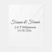 Forever & forever voeg koppelnaam datum liefde bed fleece deken (Voorkant)