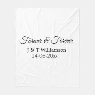 Forever & forever voeg koppelnaam datum liefde bed fleece deken