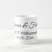 Forever & forever voeg koppelnaam datum liefde bed koffiemok (Center)