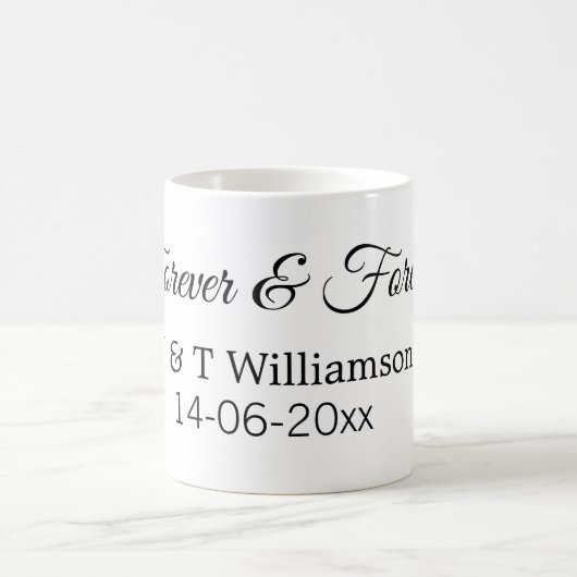 Forever & forever voeg koppelnaam datum liefde bed koffiemok (Center)