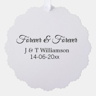 Forever & forever voeg koppelnaam datum liefde bed ornament kaart