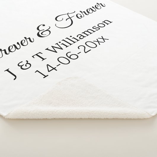 Forever & forever voeg koppelnaam datum liefde bed sherpa deken (3/4)