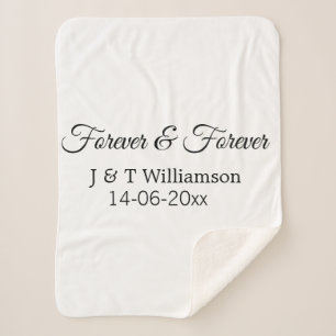 Forever & forever voeg koppelnaam datum liefde bed sherpa deken