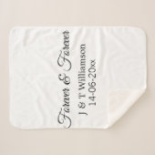 Forever & forever voeg koppelnaam datum liefde bed sherpa deken (Voorkant (horizontaal))