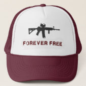 "Forever Free" Maroon Trucker Hat Pet (Voorkant)