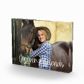 Forever Friends Cute Love Heart Typografie Fotoblokken (Rechts)