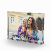 Forever Friends Cute Love Heart Typography Custom Fotoblokken (Rechts)