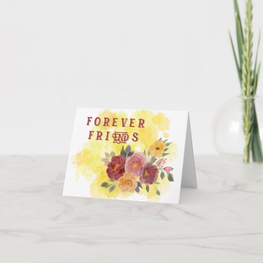 Forever Friends: Floral Wenskaart Kaart (Voorkant)