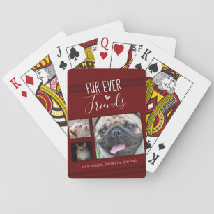 Forever Friends Pet Lovers Photo Collage Pokerkaarten