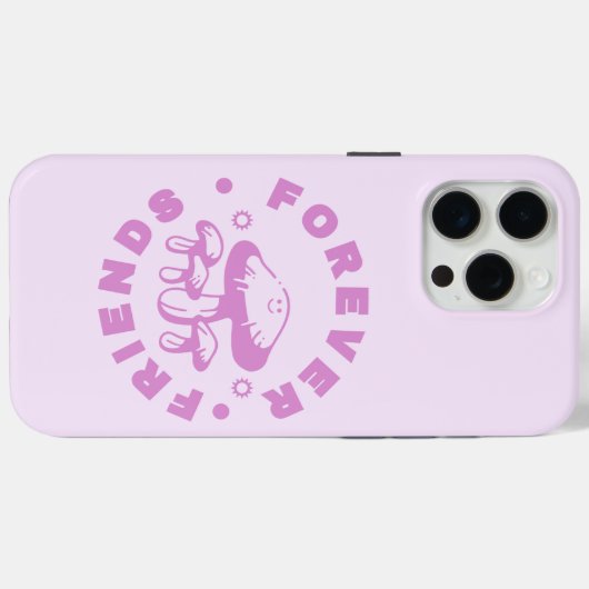 Forever Friends Schattige Roze Paddestoel Case-Mate iPhone Case (Achterkant (horizontaal))