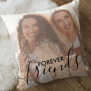 Forever Friends Zwarte Script Overlay 2 Foto Kussen