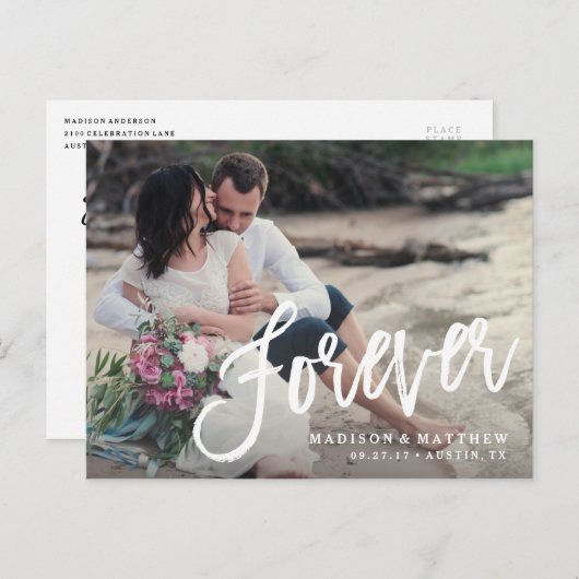 Forever geborsteld sparen de Mededeling van de Dat Aankondigingskaart (Voorkant / Achterkant)