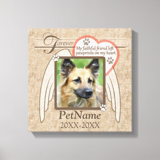 Forever geliefde Angel Wings Pet Sympathie Aangepa Canvas Afdruk (Voorkant)