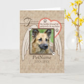 Forever geliefde Angel Wings Pet Sympathie Aangepa Kaart (Gele Bloem)