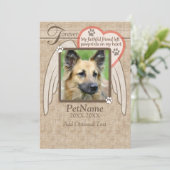 Forever geliefde Angel Wings Pet Sympathie Aangepa Kaart (Staand voorkant)