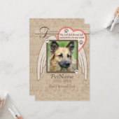 Forever geliefde Angel Wings Pet Sympathie Aangepa Kaart (Voorkant / Achterkant in situ)