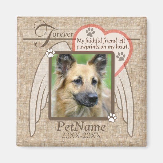 Forever geliefde Angel Wings Pet Sympathie Aangepa Magneet (Voorkant)