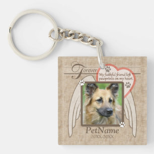 Forever geliefde Angel Wings Pet Sympathie Aangepa Sleutelhanger
