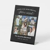Forever Gemiste Elegant Memorial Photo Collage Reclamebord Met Voetstuk (Voorkant)