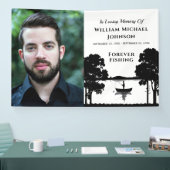Forever Geviste Custom Photo Memorial Funeral Spandoek (Beurs)