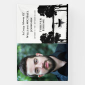 Forever Geviste Custom Photo Memorial Funeral Spandoek (Verticaal)