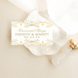 Forever Gold  Glamor Wedding Monogram Visitekaartjes