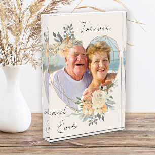Forever Gold Lijst Floral Heart Shaped Fotoblokken