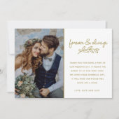 Forever Gold Photo Weddenschap Hartelijk dank Bedankkaart (Voorkant)