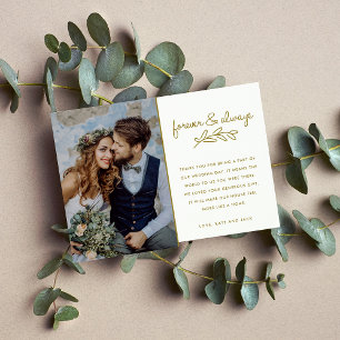 Forever Gold Photo Weddenschap Hartelijk dank Bedankkaart