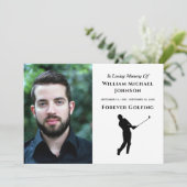 Forever Golfing Custom Photo Memorial Funeral Bedankkaart (Staand voorkant)