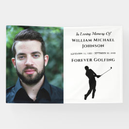 Forever Golfing Custom Photo Memorial Funeral Spandoek
