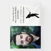 Forever Golfing Custom Photo Memorial Funeral Spandoek (Verticaal)