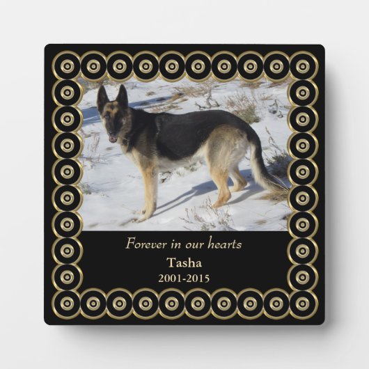 Forever Gouden Lijst Huisdier Herdenking Template Fotoplaat (Voorkant)
