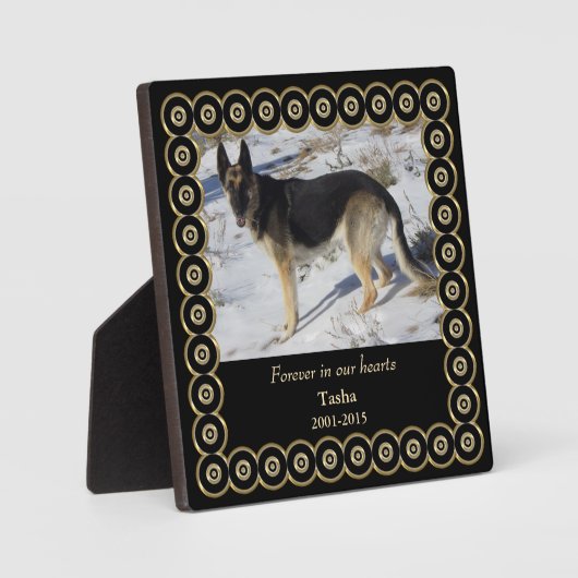 Forever Gouden Lijst Huisdier Herdenking Template Fotoplaat (Voorkant)
