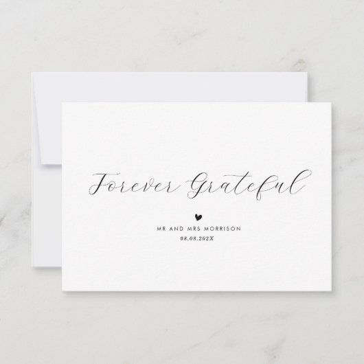 FOREVER GRATEFUL | Eenvoudig bruiloft bedankt (Voorkant)